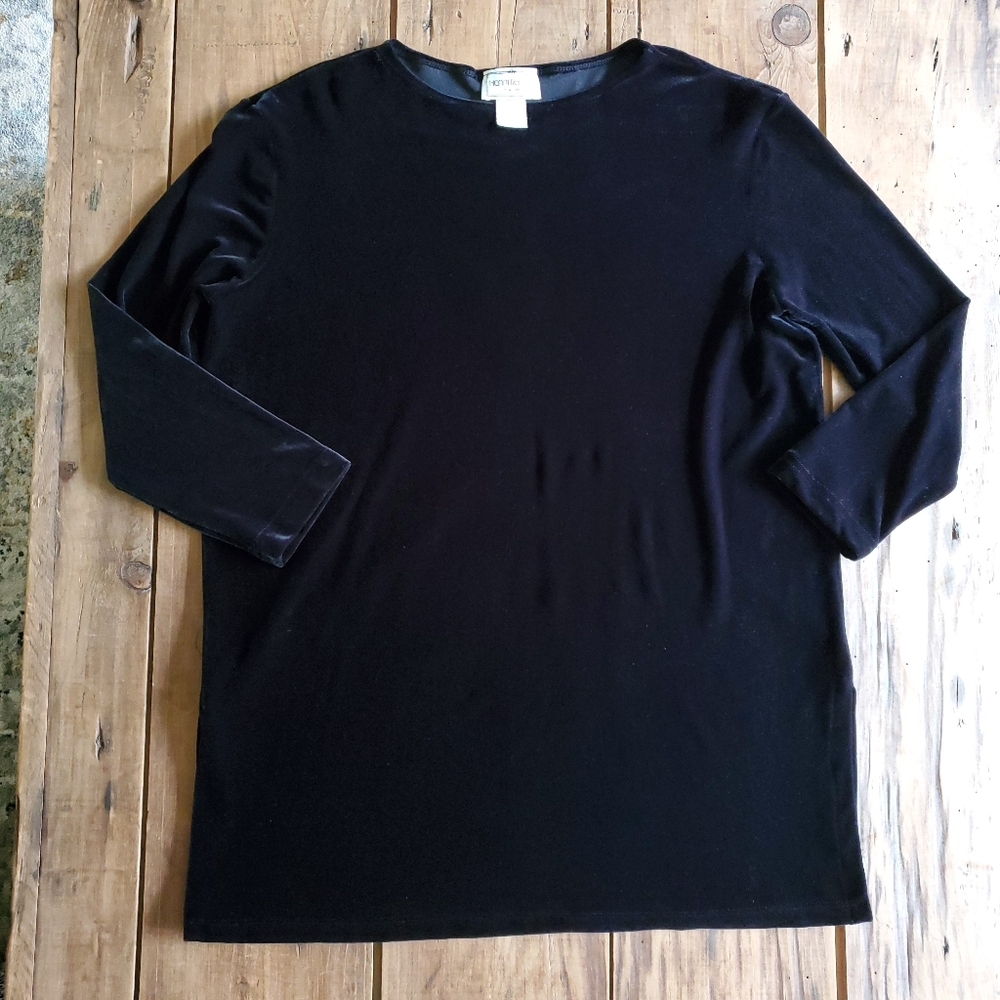 Henri Bendel Women's Black Velvet Top Size Medium